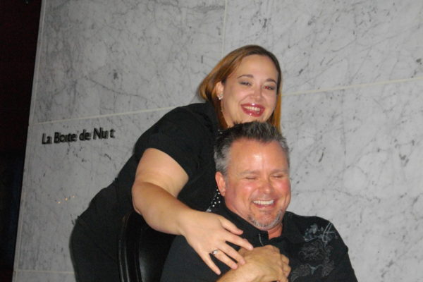 Amanda & Chris at the W Hotel stealing a votive