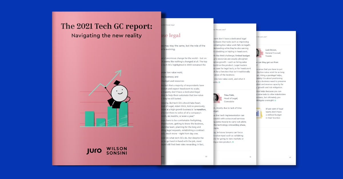 Juro's 2021 Tech GC report explores dynamic between lawyers and legal tech
