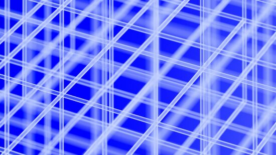 3D render of an abstract translucent grid