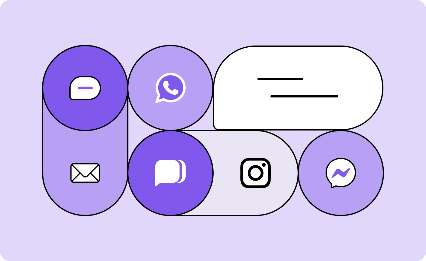 Illustrated omnichannel messaging hero image