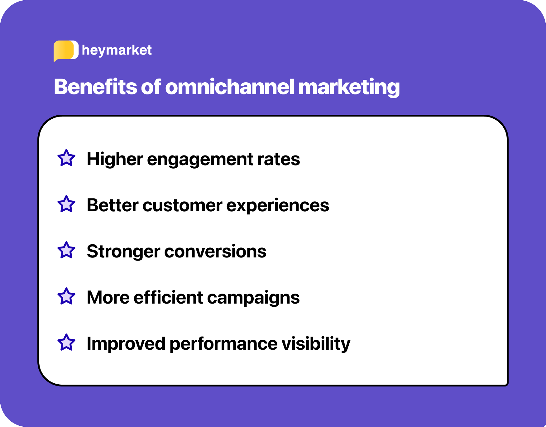 A list of the core benefits of using an omnichannel marketing strategy