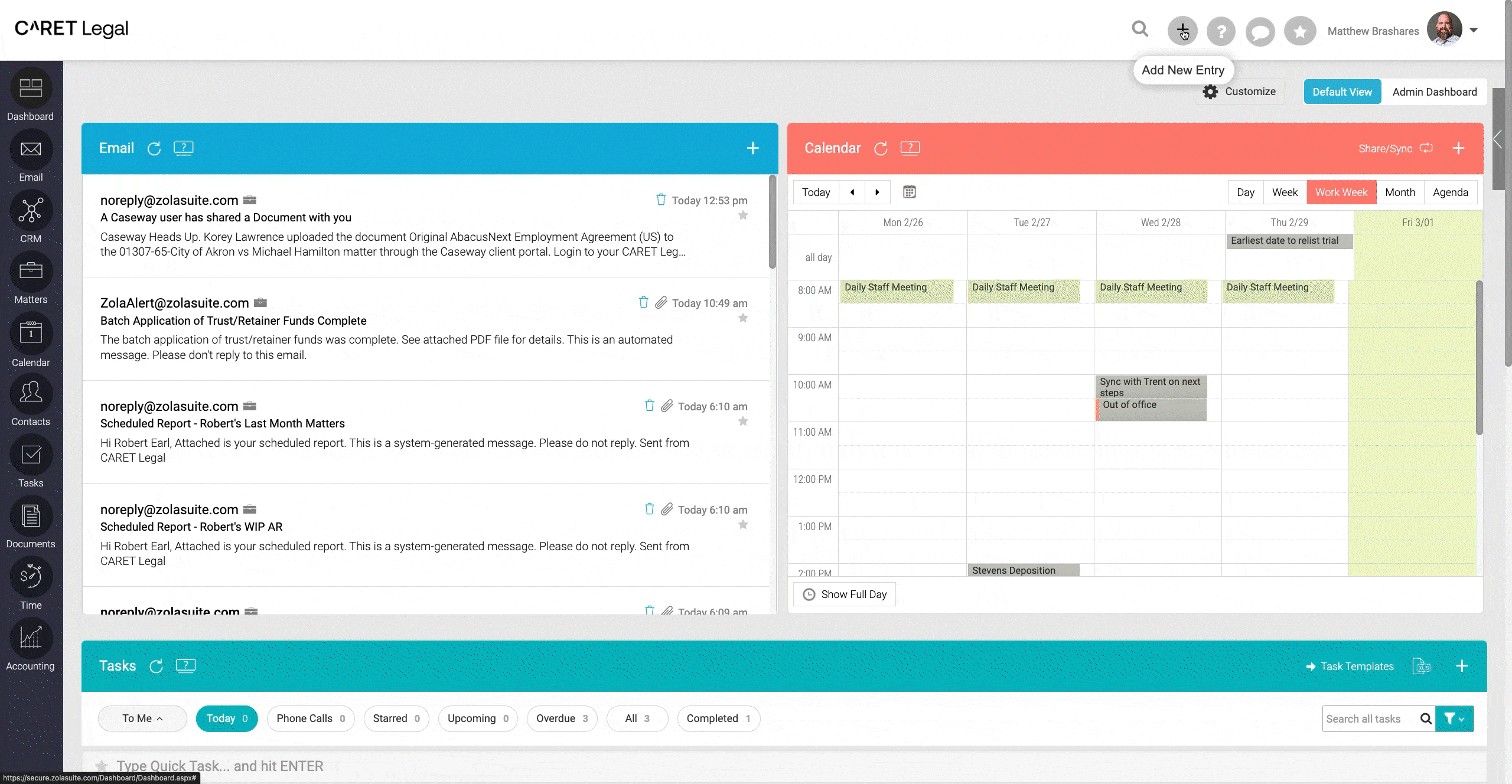 CARET Legal time-tracking software