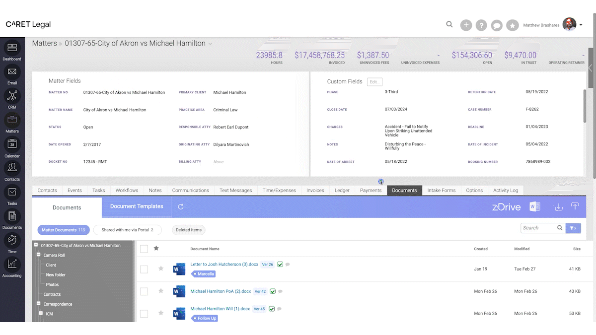 CARET Legal document solutions gif