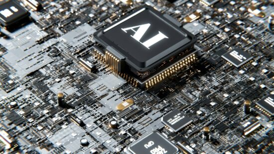 3D render of AI and GPU processors